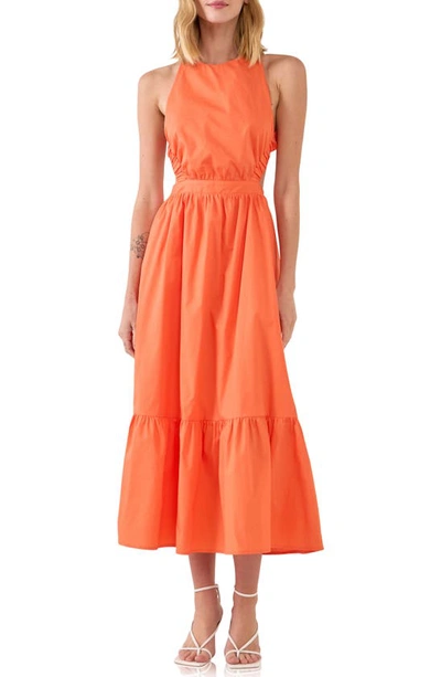 English Factory Open Back Maxi Dress In Orange