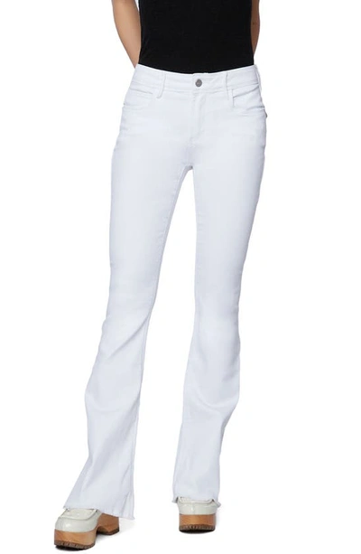 Hint Of Blu Frayed Mid Rise Slim Flare Jeans In Cloud