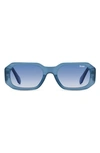 Quay X 'love Island' Hyped Up 50mm Gradient Square Sunglasses In Blue / Blue