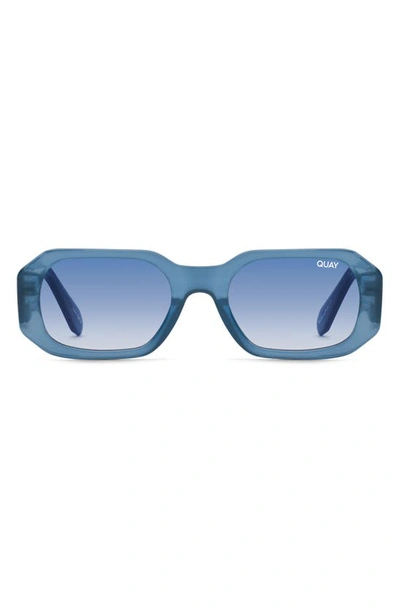 Quay X 'love Island' Hyped Up 50mm Gradient Square Sunglasses In Blue / Blue