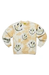 Market Smiley Tie Dye Cotton Graphic Sweatshirt In Cream