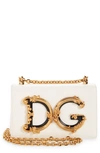 Dolce & Gabbana Logo Leather Crossbody Bag In White