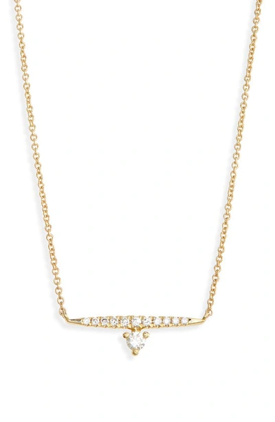 Bony Levy Simple Obsession Diamond Bar Pendant Necklace In 18k Yellow Gold
