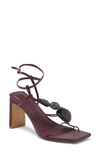 Jonathan Simkhai Theresa Strappy Sqaure Toe Heel Sandals In Merlot