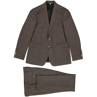 Burberry Mens Dark Brown Slim Fit Wool Suit, Brand Size 50s