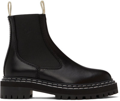 Proenza Schouler Womens Black Lug-sole Leather Chelsea Boots 6