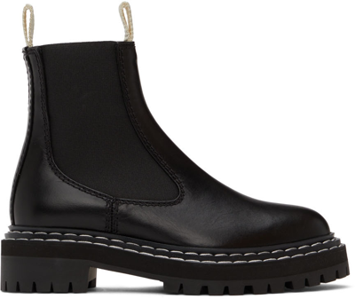 PROENZA SCHOULER BLACK LUG SOLE CHELSEA BOOTS