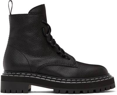 PROENZA SCHOULER BLACK LUG SOLE COMBAT BOOTS