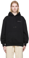 Jacquemus Embroidered Hooded Sweatshirt Kangaroo Pocket In 990 Black