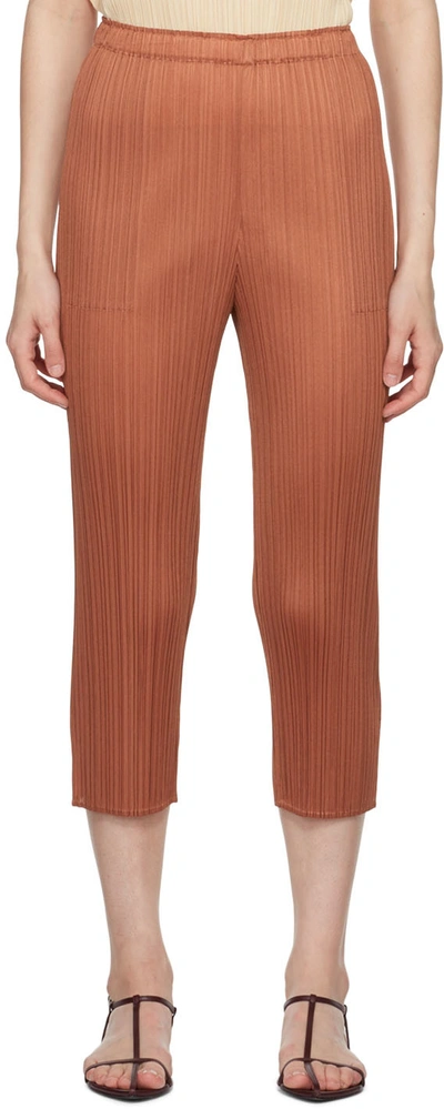 Issey Miyake Brown Monthly Colors June Trousers In 44 Brown
