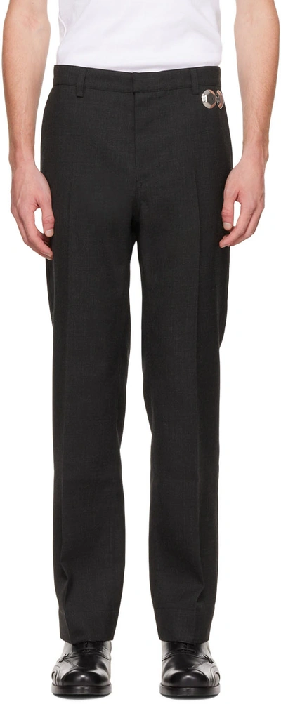 Stefan Cooke Sequin-embellished Straight-leg Trousers In Grey