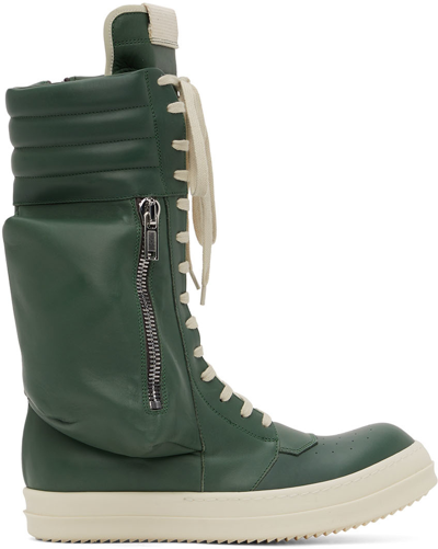 Rick Owens Green Cargobasket Sneakers In 651 Teal/milk