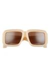 Loewe Oversized Square Acetate Sunglasses In Shiny Beige / Brown