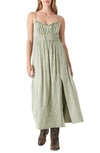 Lucky Brand Floral Smock Waist Dress In Olive Multi