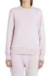 Thom Browne Striped Waffle-knit Cashmere And Wool-blend Sweater In Light Pink