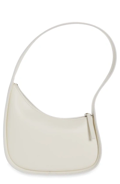 The Row Half Moon Leather Shoulder Bag In New Ivory