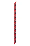 Valentino Vlogo Silk Skinny Scarf In Cloud