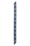 Valentino Vlogo Silk Skinny Scarf In Pure Blue