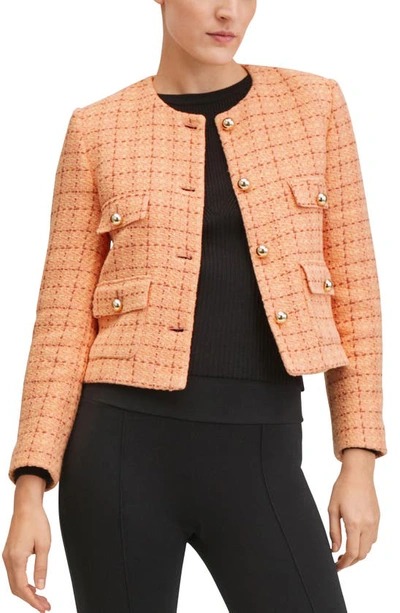 Mango Women's Pocket Tweed Jacket In Orange