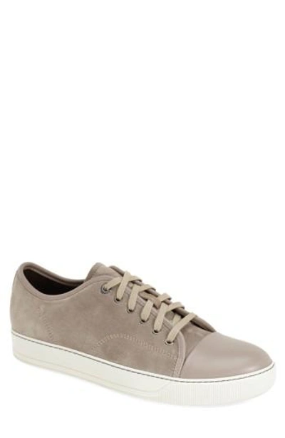 Lanvin Captoe Sneakers In Beige Suede And Leather In 07