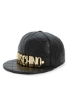 MOSCHINO QUILTED LEATHER BASEBALL CAP - BLACK,A92018002