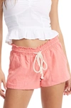 Roxy 'oceanside' Linen Blend Shorts In Lantana