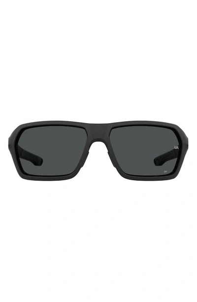 Under Armour Recon 64mm Sport Sunglasses In Matte Black / Grey Oleophobic