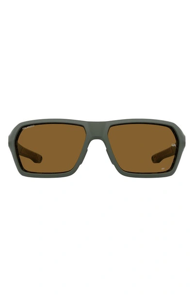 Under Armour Recon 64mm Sport Sunglasses In Matte Green / Brown Pz Hc Ol