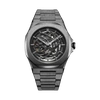 D1 Milano Gun Skeleton Bracelet 41.5mm Stainless Steel Mechanical Watch In Gun Metal