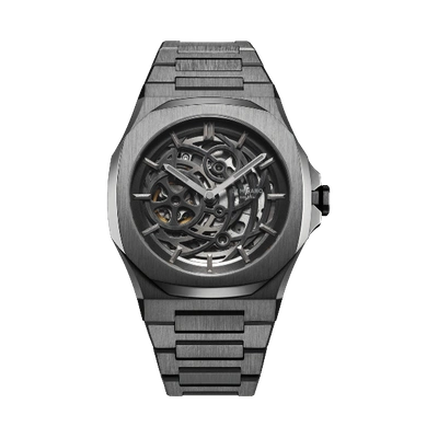 D1 Milano Watch Skeleton Bracelet 41.5 Mm In Gun Metal