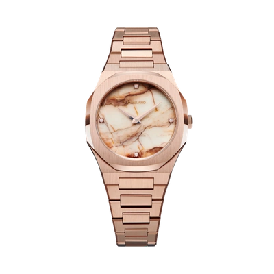 D1 Milano Watch Ultra Thin Bracelet 34 Mm In Pink/rose Gold/white