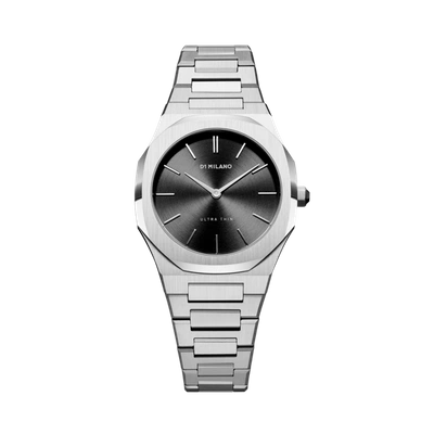 D1 Milano Watch Ultra Thin Bracelet 34 Mm In Black/silver