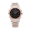 D1 Milano Watch Ultra Thin Bracelet 38 Mm In Black/rose Gold/silver