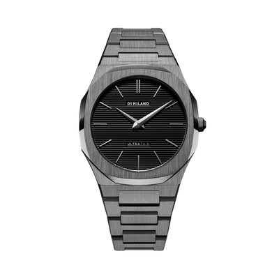 D1 Milano Watch Ultra Thin Bracelet 40 Mm In Black/gun Metal