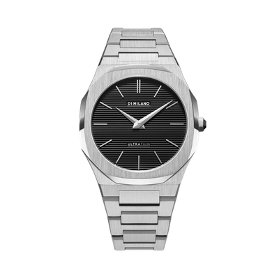 D1 Milano Watch Ultra Thin Bracelet 40 Mm In Black/silver