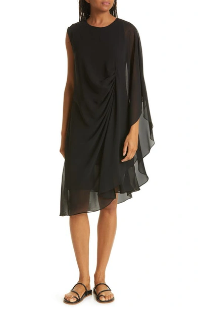 Kobi Halperin Sheila Asymmetric Overlay Dress In Black