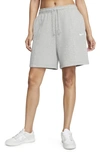 Nike Women's  Sportswear Essential Fleece High-rise Shorts In Grey