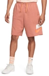 Nike Men's  Sportswear Sport Essentials French Terry Alumni Shorts In Orange