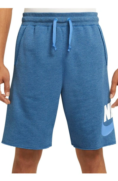 Nike Sportswear Sport Essentials Shorts In Dk Marina Blue/ Htr
