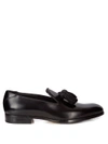 Jimmy Choo Foxley Black Patent Leather Tasselled Slippers