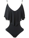 Brigitte Ruffled Swimsuit In Black