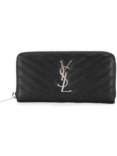 SAINT LAURENT MONOGRAM MATELASSÉ ZIP-AROUND WALLET,358094BOW0211183892