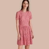 BURBERRY FIT-AND-FLARE DROPPED-WAIST LACE DRESS,40425351