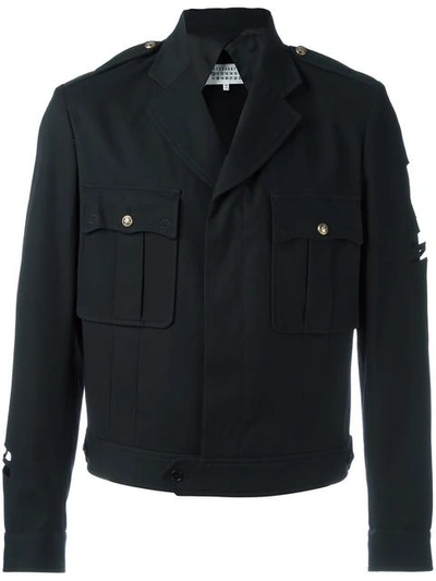 Maison Margiela Cotton Cavalry Military Style Jacket In Black