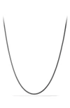 David Yurman Men's Box Chain Necklace In Darkened Stainless Steel, 2.7mm, 22"l In Dark Silver