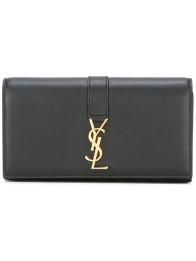 Saint Laurent Monogram Flap Wallet In Black