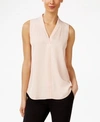 CALVIN KLEIN PLEATED V-NECK SHELL