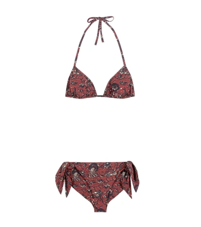 Isabel Marant Étoile Shayla Printed Bikini In Red