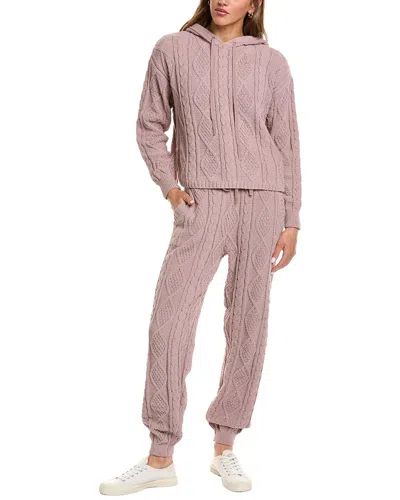 525 America 2pc Cable Hoodie & Jogger Set In Animal Print