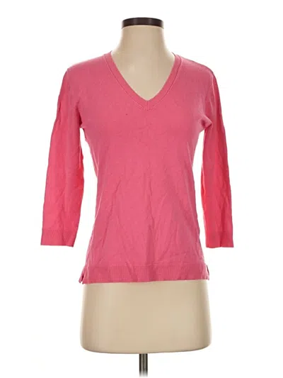 Pre-owned 525 America 3/4 Sleeve Top Pink V-neck Tops